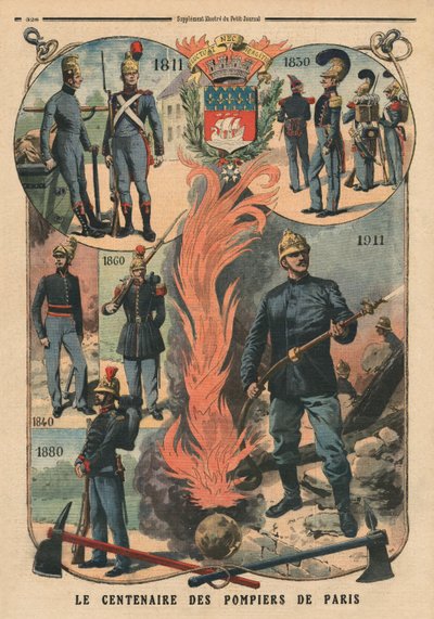 Paris firemen centenary, illustration from 